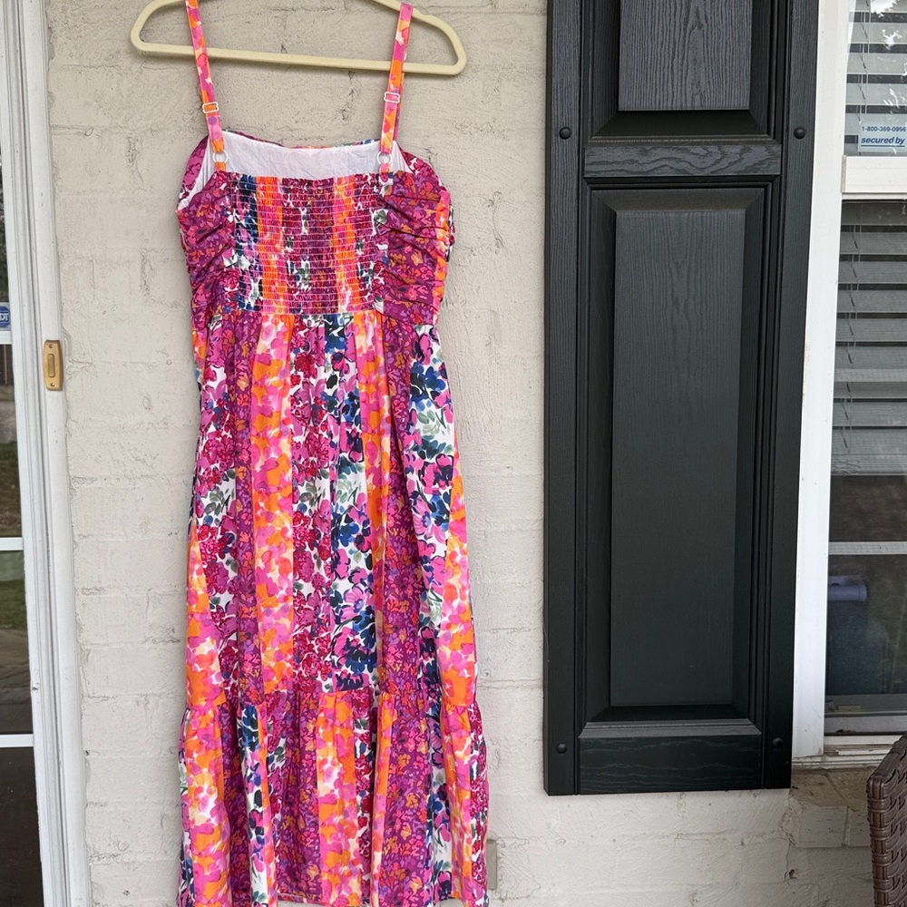 French Connection Carrie Era Tiered Floral Striped Midi Sundress Dress Size 8 - Picture 10 of 14